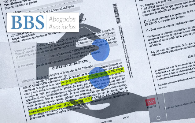 Sentencia condena a TRIODOS BANK